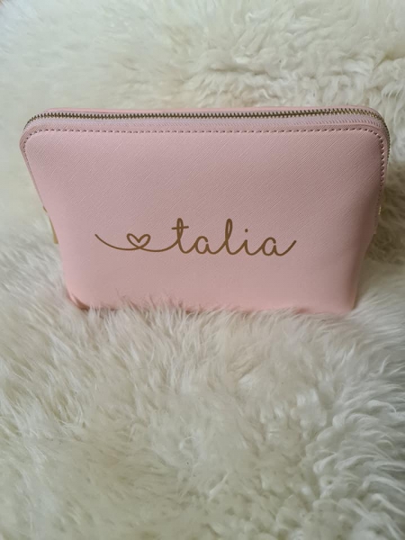 personalisierte Kosmetik Tasche groß in rosa